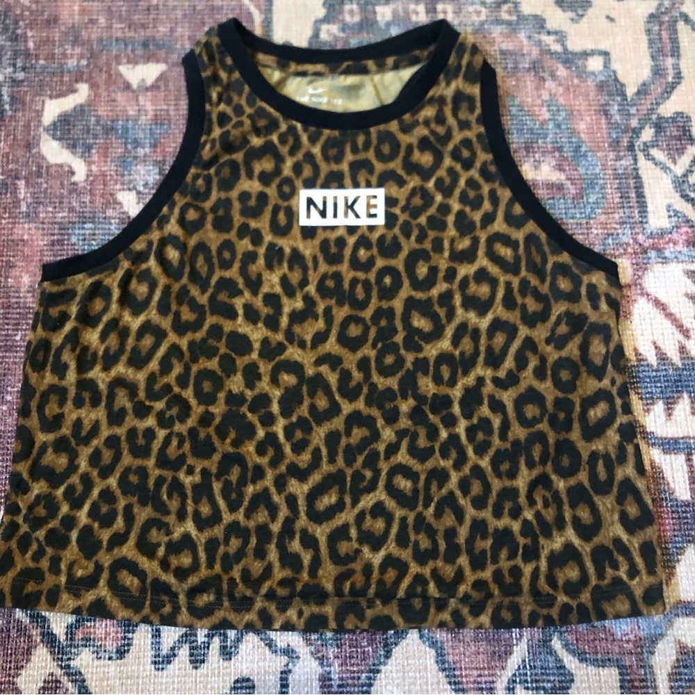 Nike Dri-Fit Cropped Tank Leopard Print Size M